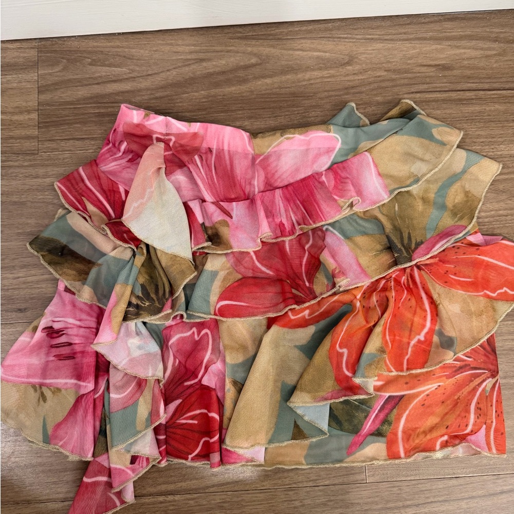 Floral Ruffle Skirt - Pink Multi